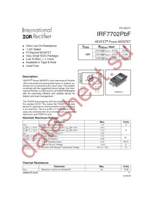 IRF7702TRPBF datasheet  
